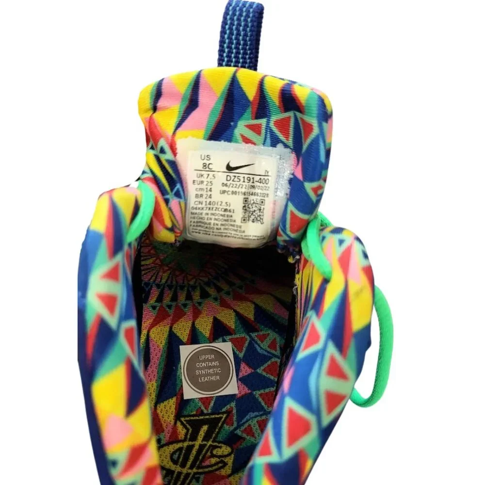 NIKE Blue Multi-Colored Little Posite One “Kaleidoscope” Shoes Toddler Boy's 8C